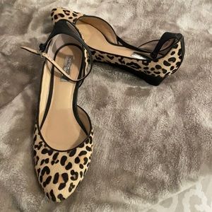Halogen Shoes | Halogen Bianca Leopard Print Calf Hair Wedge